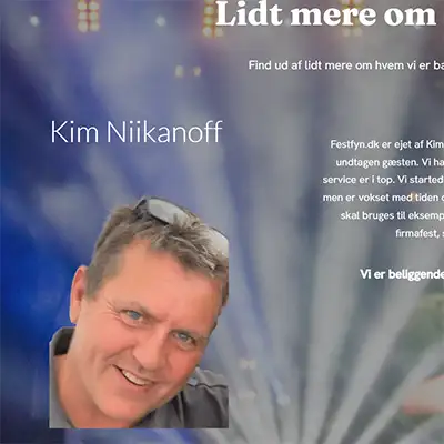En god og billig hjemmeside! Sådan en lavet vi til festfyn.dk. Det er en OnePage hjemmeside til 1500 Kr.